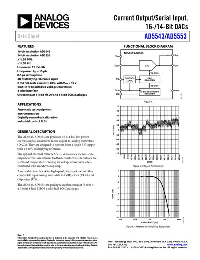Analog Devices AD5543/AD5553 Datasheet - cover page