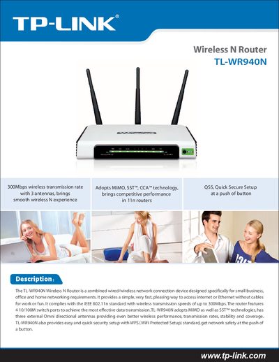 TP-Link TL-WR940N Wireless N Router User Manual - cover page