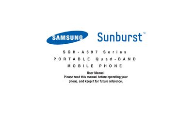 Samsung SGH-A697 Mobile Phone User Manual - cover page