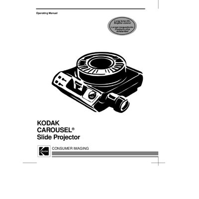 Kodak Carousel Slide Projector Operating Manual - cover page
