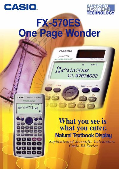 Casio FX-570ES Scientific Calculator One-Page Wonder