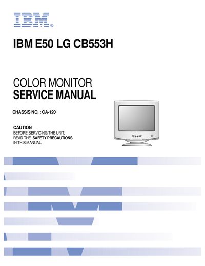 IBM E50 LG CB553H Color Monitor Service Manual - cover page