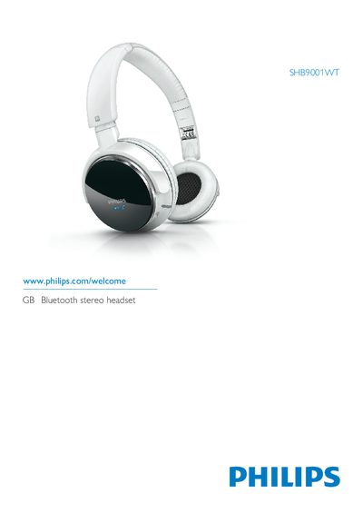 Philips SHB9001WT Bluetooth Stereo Headset User Guide - cover page