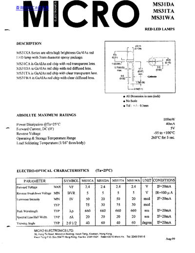 MICRO MS31DA MS31TA MS31WA handbook - cover page