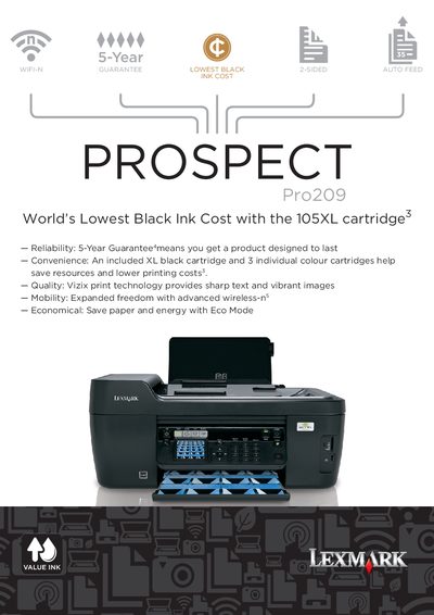 Lexmark Pro209 User Manual - cover page