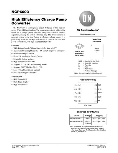 ON Semiconductor NCP5603 Handbook - cover page