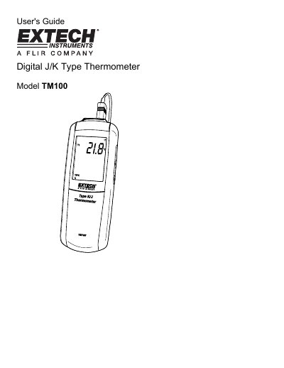Extech TM100 Digital Thermometer User's Guide
