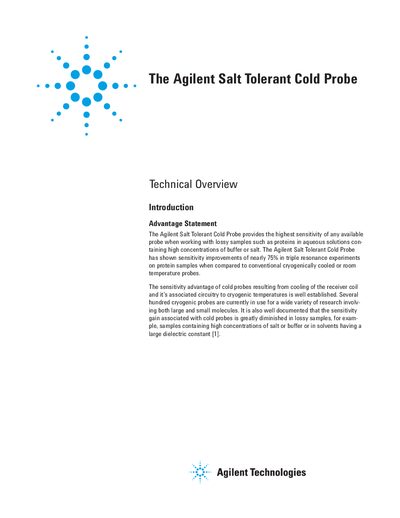 Agilent Salt Tolerant Cold Probe Technical Overview - cover page