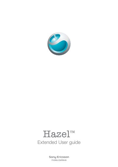 Sony Ericsson Hazel Extended User Guide - cover page