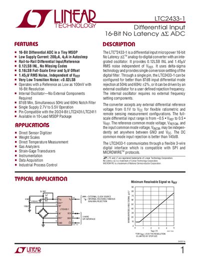 Linear Technology LTC2433-1 Datasheet - cover page