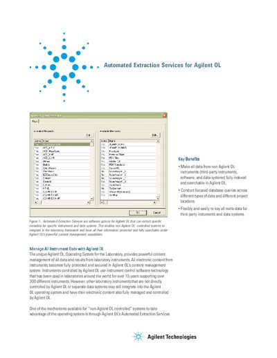 Agilent OL Automated Extraction Services Data Sheet - cover page