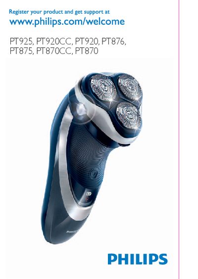 PHILIPS PT925 PT920CC PT920 PT876 PT875 PT870CC PT870 User Guide ( English ) - cover page