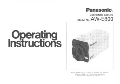 Panasonic AW-E800 Digital Video Camera Operating Instructions - cover page