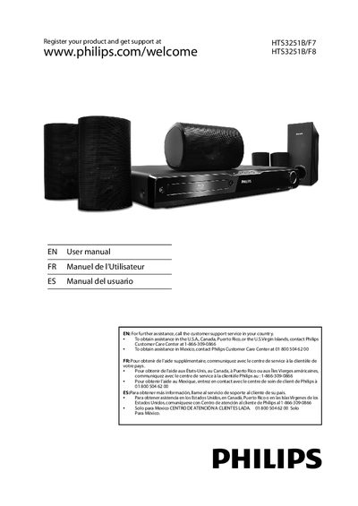 Philips HTS3251B/F7 Home Theater System User Manual - cover page