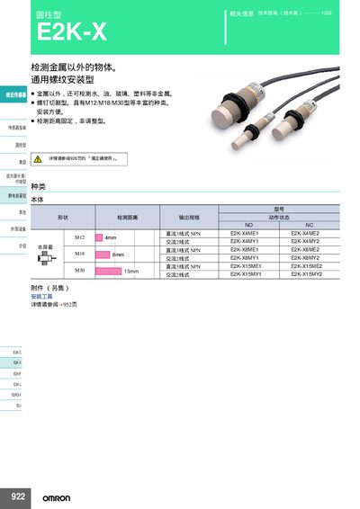 Omron E2K-X User Manual - cover page