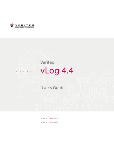 Veriteq vLog 4.4 User Manual - cover page