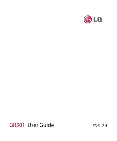 LG GR501 User Guide - cover page