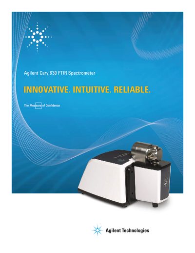 Agilent Cary 630 FTIR Spectrometer Product Brochure - cover page