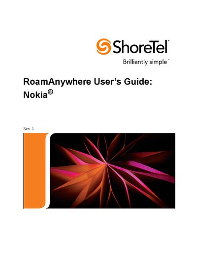 ShoreTel RoamAnywhere User Manual - cover page