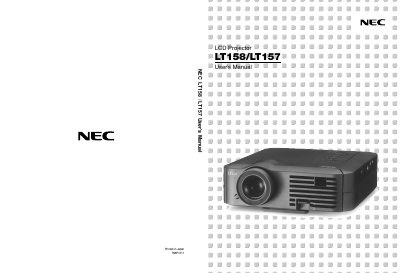 NEC LT158/LT157 Projector User Manual - cover page