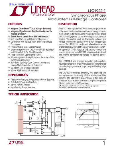 Linear Technology LTC1922-1 Datasheet - cover page