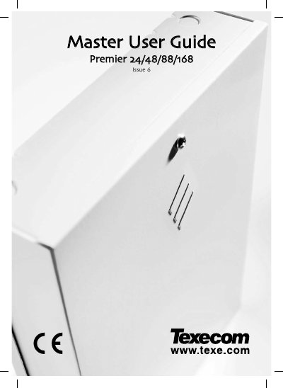 Texecom Premier 24/48/88/168 Master User Guide - cover page
