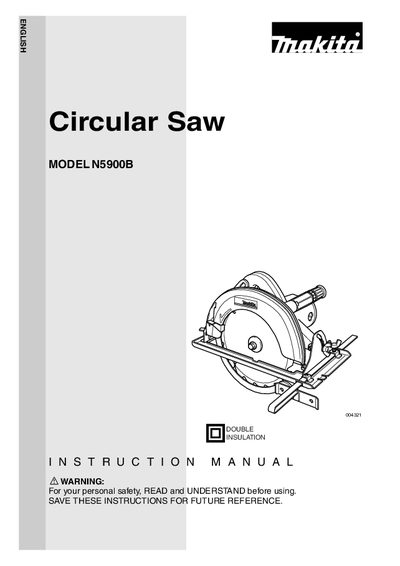 Makita N5900B Circular Saw Instruction Manual - cover page