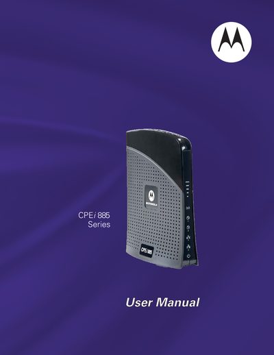Motorola CPEi 885 User Manual - cover page