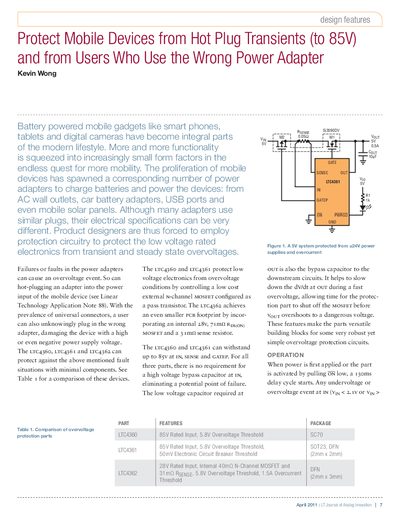 linear DESIGN FEATURES LTJournal-V21N1-02-df-LTC436x-Kevin_Wong service manual - cover page