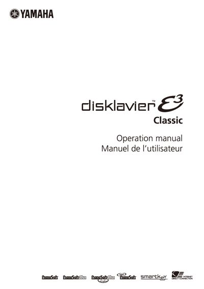 YAMAHA disklavier E3 Classic Operation manual - cover page