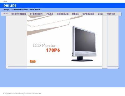 Philips 170P6 LCD Monitor User Manual - cover page