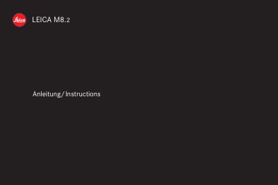 Leica M8.2 Camera User Manual - cover page