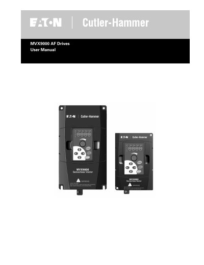 Eaton Cutler‑Hammer MVX9000 AF Drives User Manual - cover page