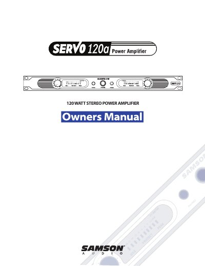 Samson Servo 120a Stereo Power Amplifier User Manual - cover page