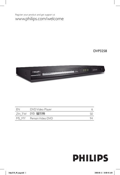 Philips DVP3258 DVD Player User Manual