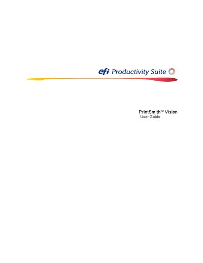 EFI PrintSmith Vision Software User Guide