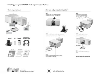 Agilent 8453E UV-Visible Spectrophotometer Installation Guide - cover page