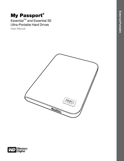 Western Digital My Passport Essential & Essential SE User Manual - cover page