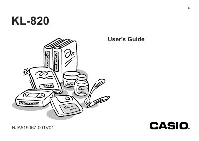 Casio KL-820 Label Printer User's Guide