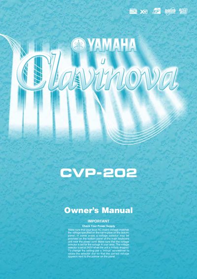 Yamaha CVP-202 Owner's Manual - cover page
