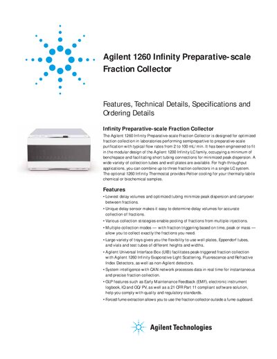 Agilent 1260 Infinity Preparative-Scale Fraction Collector Handbook - cover page