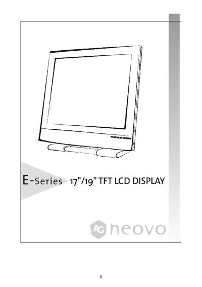 E-series TFT Display User Manual - cover page