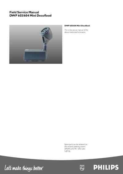 Philips DWP 603/604 Mini Decoflood Service Manual - cover page