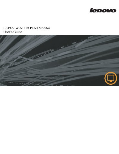 Lenovo LS1922 Monitor User Guide - cover page