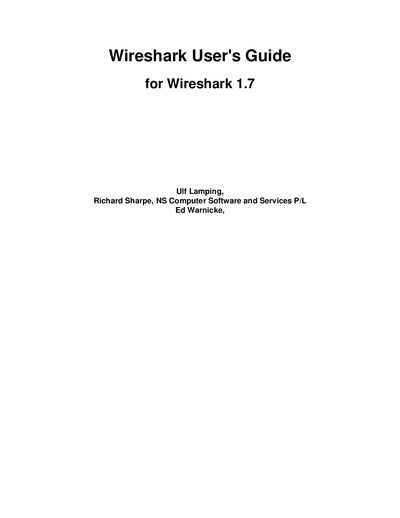 Wireshark 1.7 User Guide