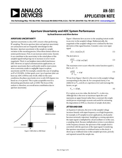 Analog Devices AN-501 Application Note - cover page