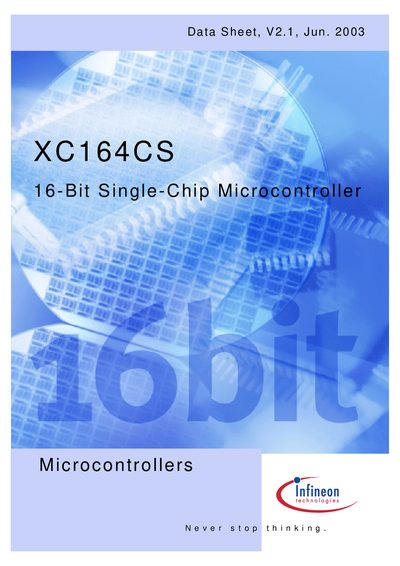 Infineon XC164CS 16-Bit Single-Chip Microcontroller Datasheet - cover page