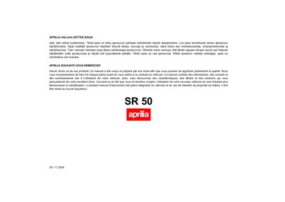Aprilia SR 50 SF-F Scooter User Manual - cover page