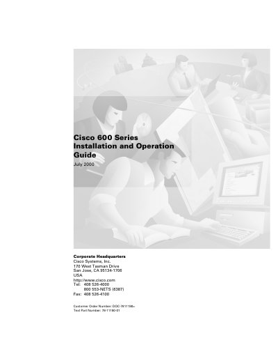 Cisco 600 Series Installation and Operation Guide - cover page