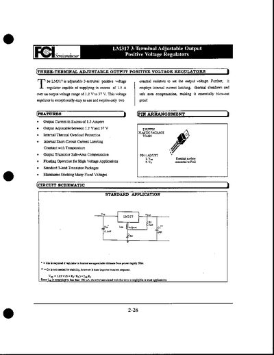 LM317 Adjustable Voltage Regulator Datasheet - cover page